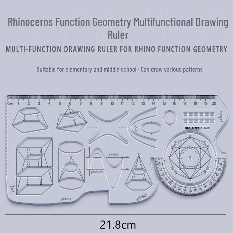 Rotatable Multi-Functional Drawing and Geometric Ruler Set for Students