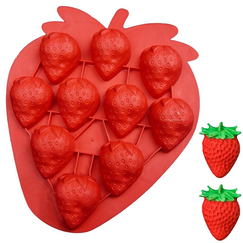 Strawberry Ice Cube Tray Strawberry Silicone Moulds For Chocolate Candy Cake Cupcake Soap Baking Jello Cookie Wax Crayon Melts