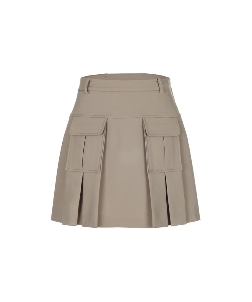 LAUV Out Pocket Pleated Skirt_Beige