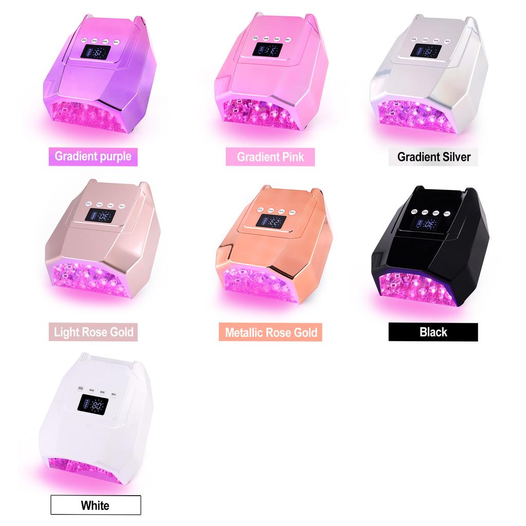 BEPAN 98W Powerful Pink LEDs UV Lamp Rechargeable Battery Manicure Pedicure Curing Polish Cordless Nail Dryer Fast Drying Gel