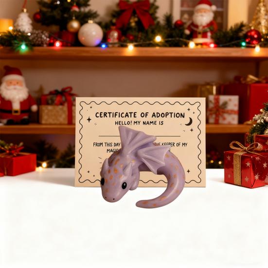 Emotional Support Dragon Handmade Mini Pocket Dragon Sculpture for Anxiety Relief Stress Comfort Calming Inspirational Gift for Bookshelf Desk Decor