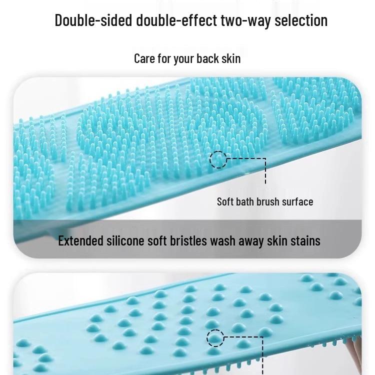 Dual-Sided Silicone Exfoliating Bath Scrubber for Men and Women – Thickened Massage Back Brush