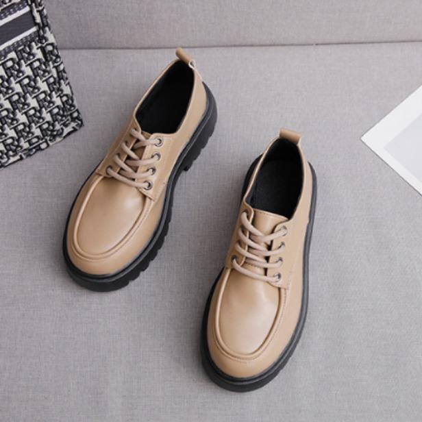 British women's fashion thick soled heightening not tired feet arch support comfortable soft shock absorption non-slip leisure sports leather shoes