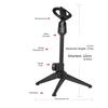 Solid Metal Tripod Desktop Microphone Stand With Adjustable Height 22-27cm For Streaming Podcasting And Live Broadcasting