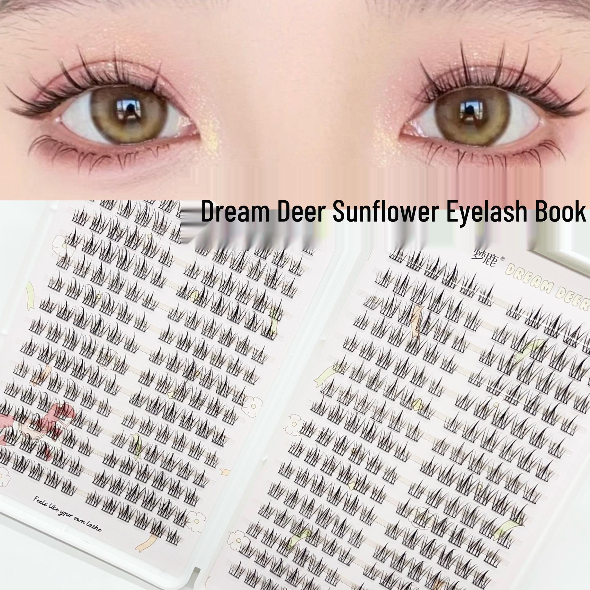 Dream Deer Sunflower Trilogy Mascara Book: Large Capacity, Natural Black Stem, Single Cluster Upper Lashes