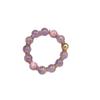 Handmade Natural Lavender Amethyst Kunzite Crystal Bracelet Women Single Strand Round Bead Elegant Versatile