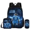 3Pcs Set with Front Pocket Daily Pack Haaland Learn, Outing Football Star Carry Bags, Pencil Carrier, Sport Schoolbags