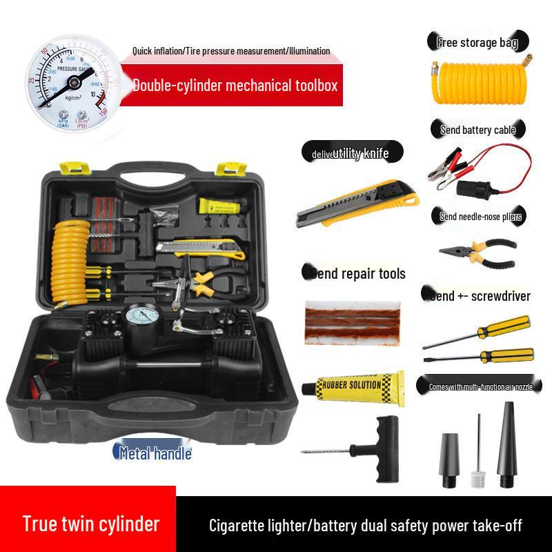 High-Power Dual Cylinder Portable Electric Car Tire Inflator