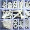 External Hex Bolt M4 M5 M6 M8 M10 White Nylon Hexagonal  Head Screw Nut Washer Threaded Hex Head Screw Plastic Insulated Screw