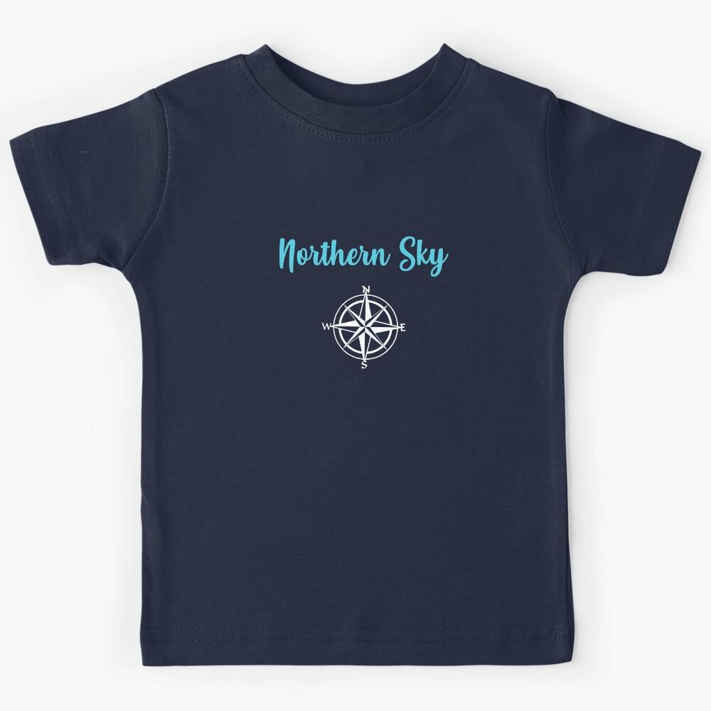 northern sky blue and white Kids T-Shirt 150