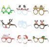 9 stücke 2024 Weihnachten Gläser Santa Claus Schneemann Schneeflocke Baum Elch Papier Gläser Party Foto Requisiten Weihnachten Dekoration Für Home