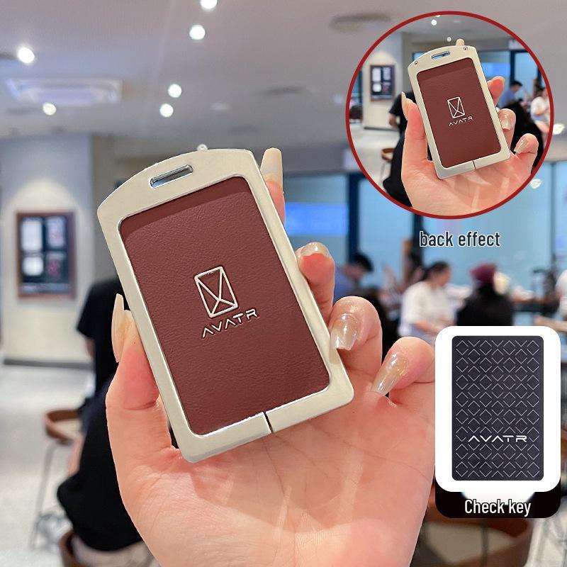 Smart NFC Car Accessories Leather & Metal Protective Shell, Key Case & 11-Card Holder for Avatr 12