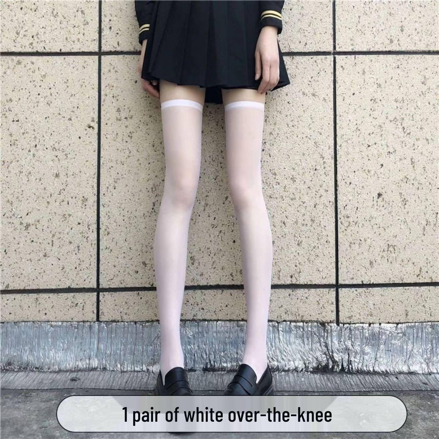 

Летние чулки выше колена в японском стиле – Черные, Тонкие, Сексуальные, Идеально подходят к юбкам One Size