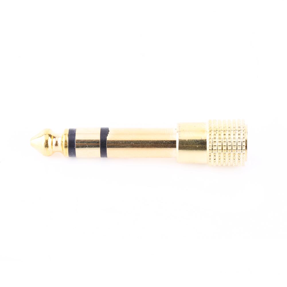 3.5mm Female To 6.5mm Male Stereo Headphone Audio Plug Jack Adapter Gold