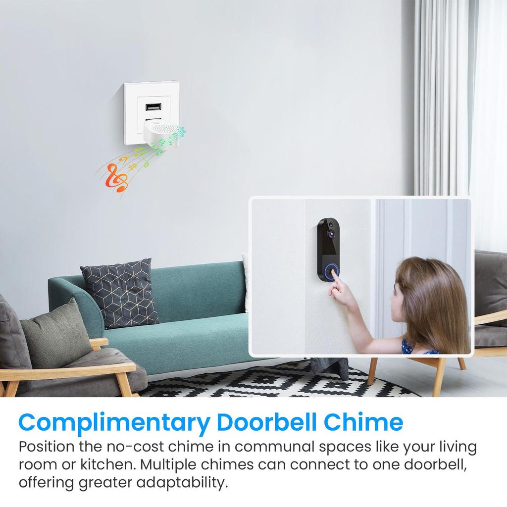 Smart Wireless Video Doorbell with Remote Intercom, HD Night Vision, Motion Detection, and Home Monitoring.