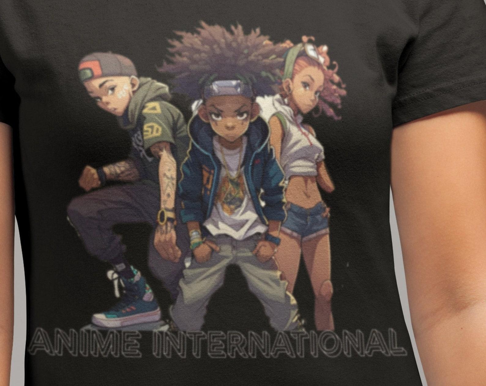 Anime International T-Shirt: Hip Hop Dance Cartoon Style S