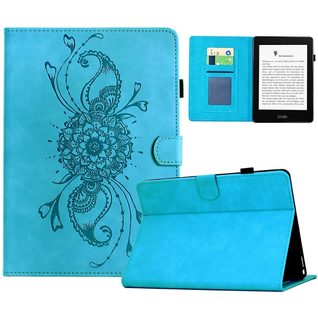 For Amazon Kindle Paperwhite 5 (2021) Case Mandala Imprinted Leather Tablet Cover with Card Slots