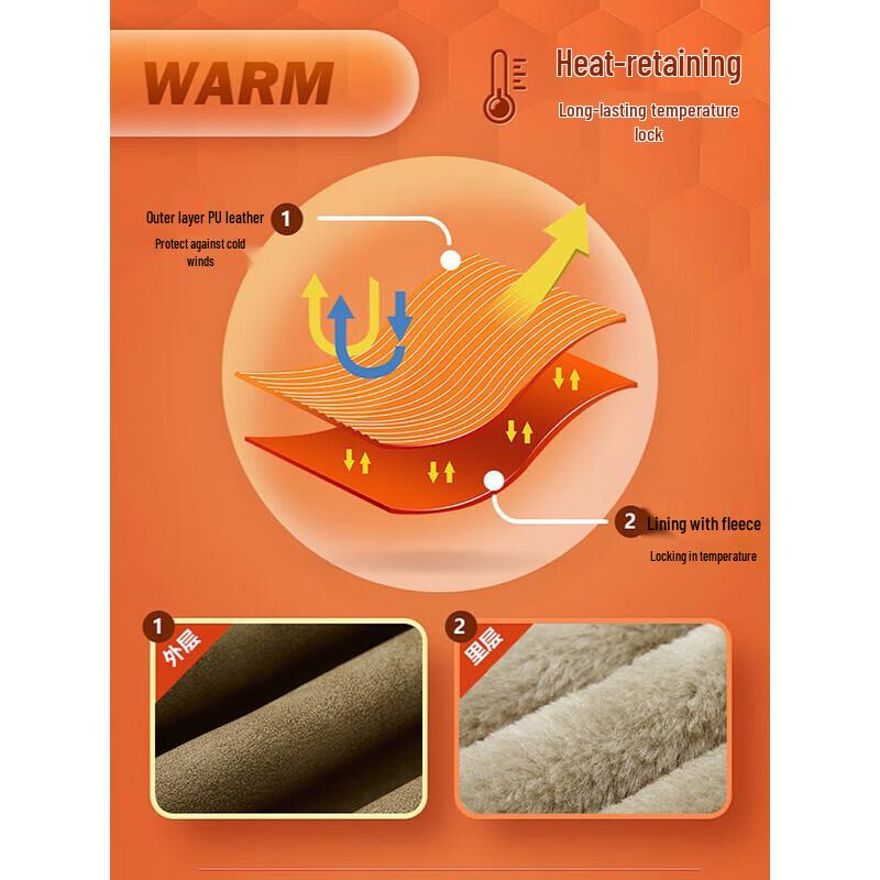 Wassup Sohot Men's Retro Plush Lined Winter Lapel Jacket