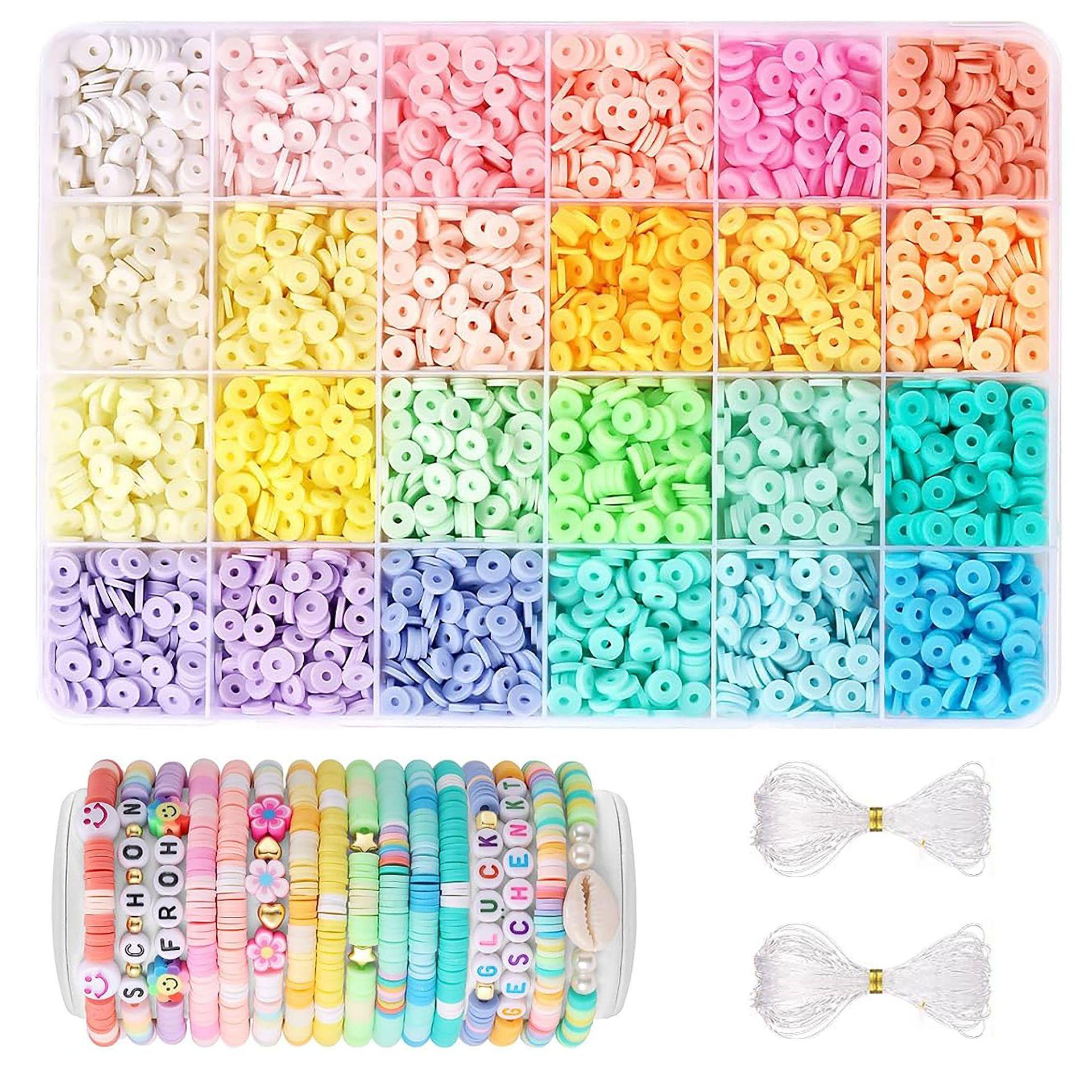 

5700 Pieces Of Soft Pottery Clay Beads Diy Set, For Friendship Bracelet Necklace Making Accessories
