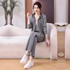 Women's Spring 2026 Casual Color-Block Hoodie & Sweatpants Set - Fashionable Two-Piece Sportswear