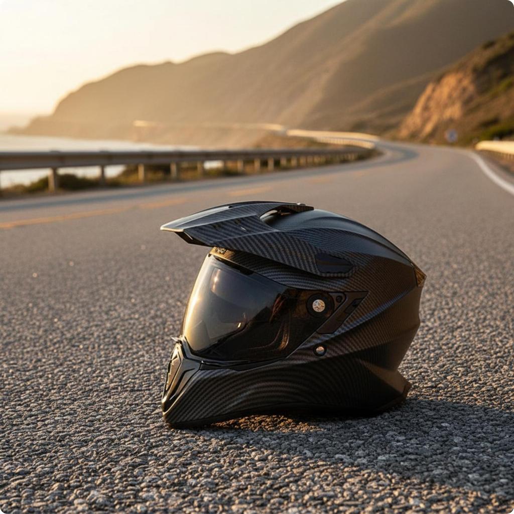 Full Face | Washable Liner, DOT Certified, Adventure Helmet with Peak, for unpaved terrain L B