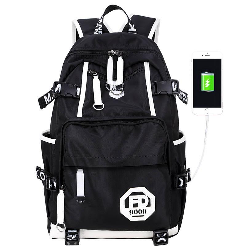 Rucksack für Jungen im Teenageralter, für Schüler der Oberstufe und der Mittelstufe, Büchertasche, Tagesrucksack für den Außenbereich mit USB-Ladeanschluss, großer Laptop-Rucksack für Schüler