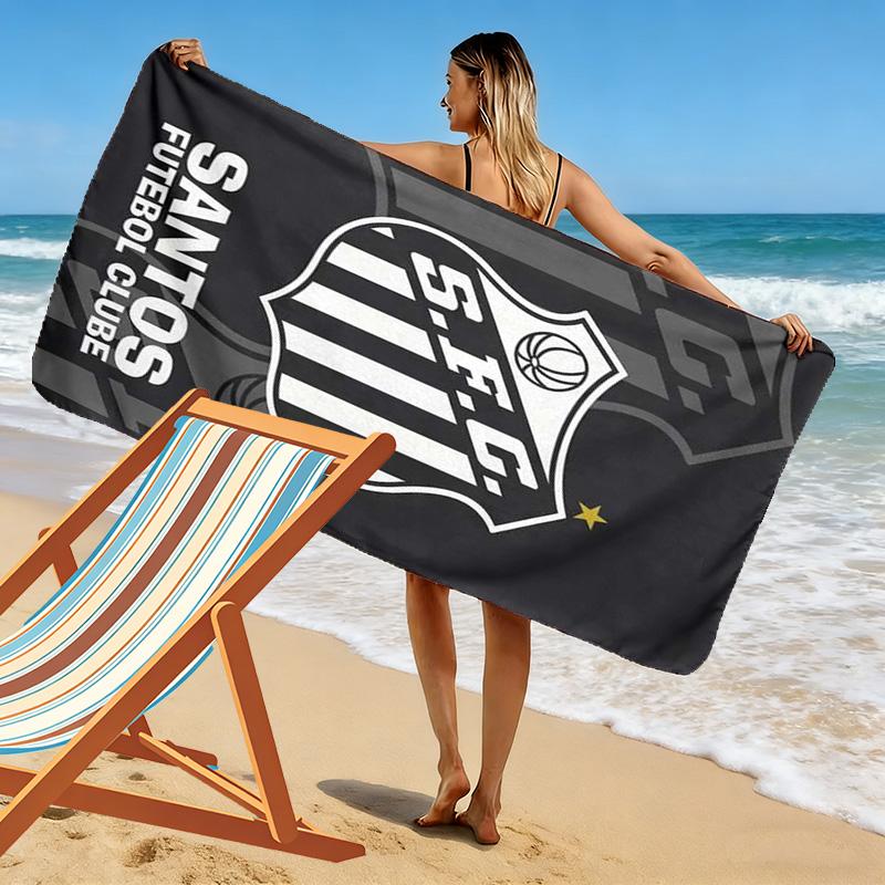 Santos FC Print Beach Towel, Large Soft Quick Dry Towel for Beach Camping Swimming