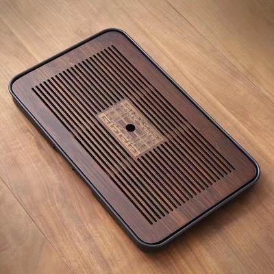 1pc Tea Tray Simple Small Tea Tray Water Storage Type Bamboo Tea Seat Round Tea Tray For Tea House