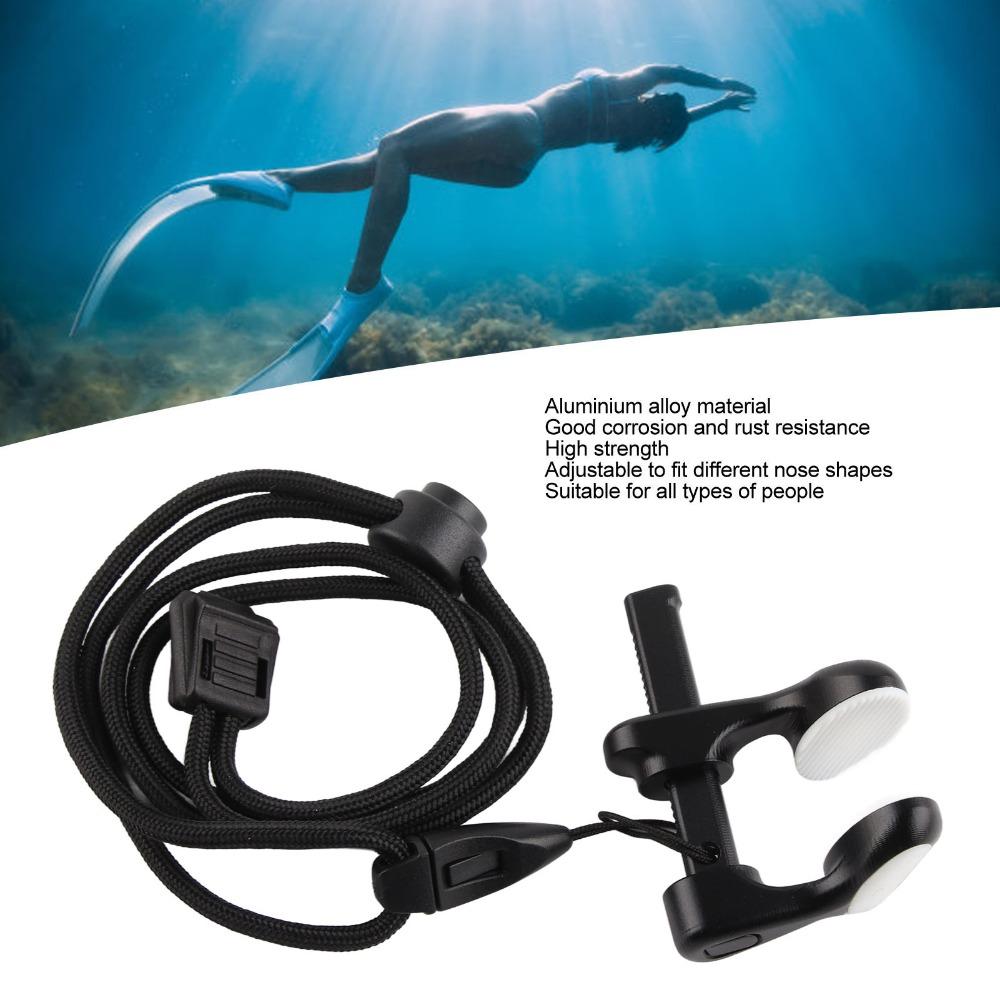 Aluminum Alloy Diving Nose Clip with Lanyard Adjustable Nose Clip Swimming Nose Plug Swimming