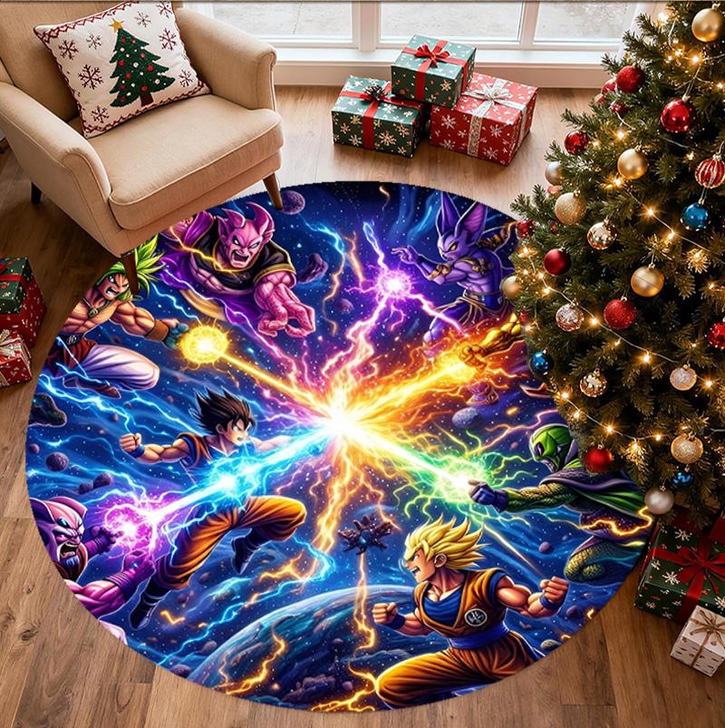 Kulatý koberec s motivem DRAGON BALL, Vnitřní/Venkovní rohožka, na piknik, do herny, ložnice, kanceláře, obývacího pokoje, Dekorace do domácnosti, Dárek k narozeninám