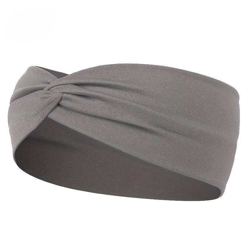 Simple Solid Color Cross Knotted Elastic Wide Headband Women Unisex Sports Yoga Hair Bands Headscarf Headwear