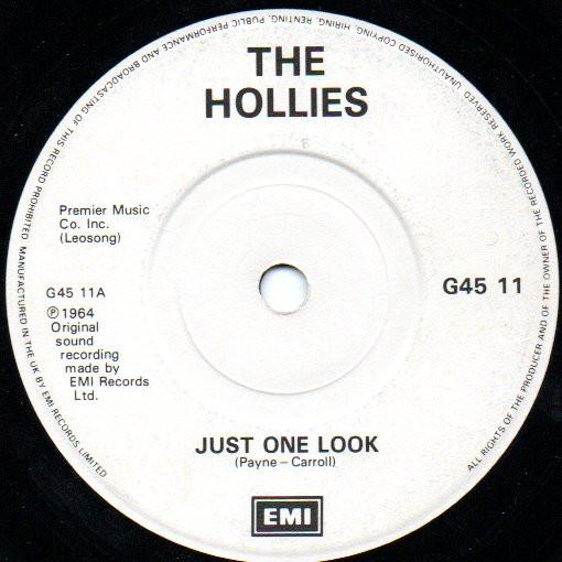 

7inch Record HOLLIES Here I Go Again Just One Look G4511 EMI 1984 UK Rock Used