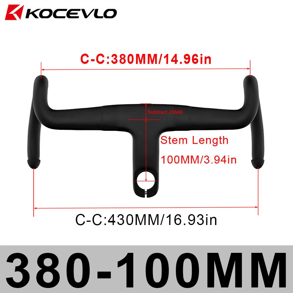 KOCEVLO K05 Full Carbon Gravel One-Piece Integrated Drop Bar with Internal Routing and Spacers