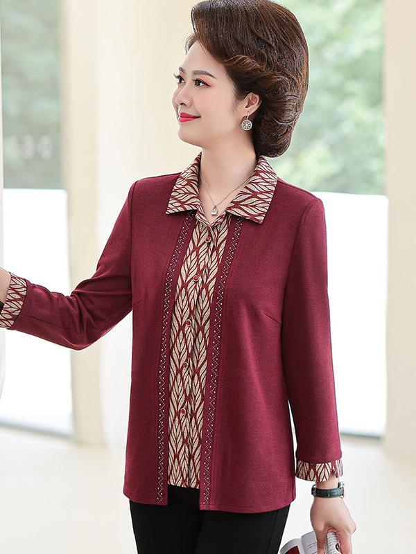 Grandma-Style Spring Two-Piece Cardigan & Top Set for Women