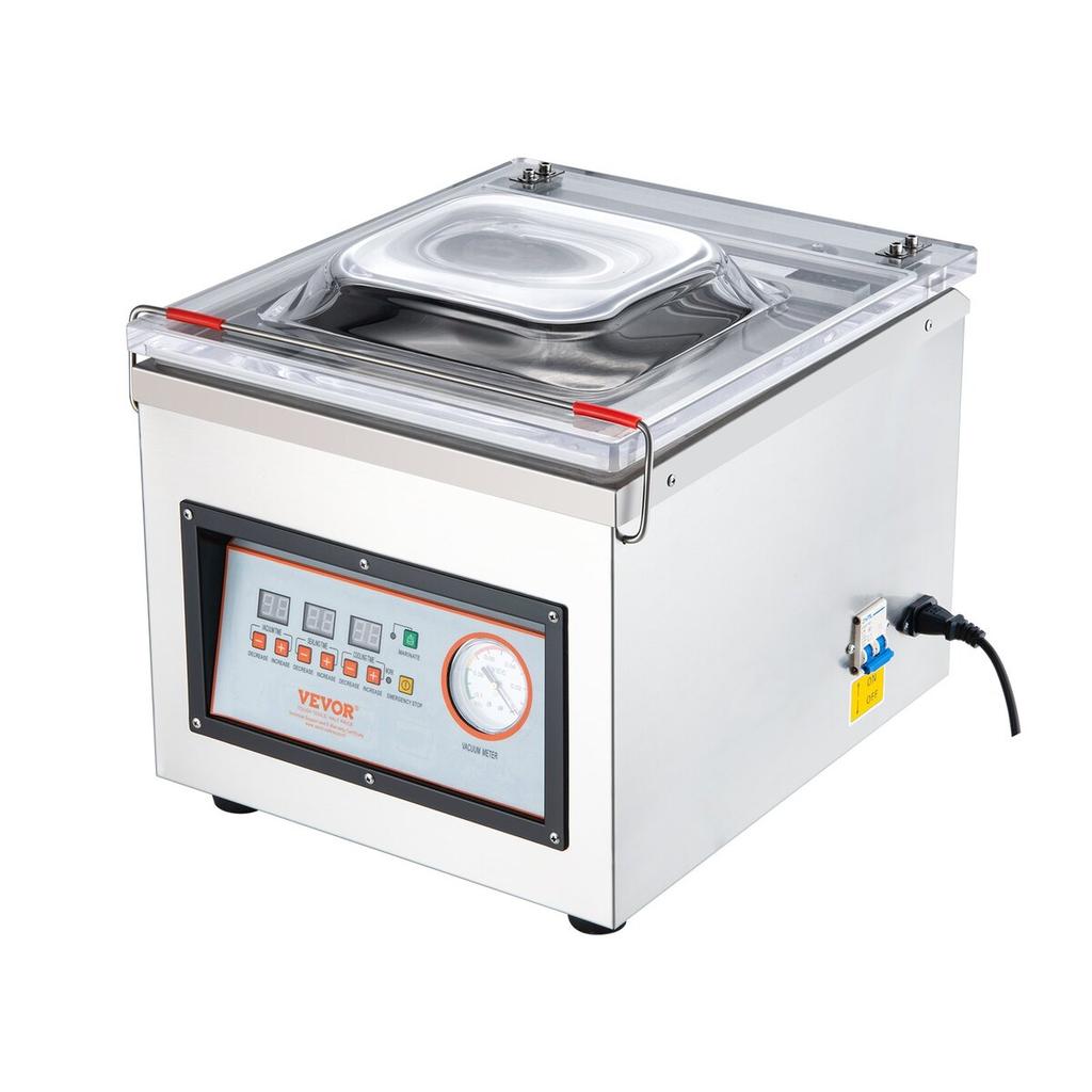 Kammer-Vakuumierer, 320 W Siegelkraft, Vakuumverpackungsmaschine für feuchte Lebensmittel, Fleisch, Marinaden und mehr, Kompakte Größe mit 32 cm Siegelbreite,
