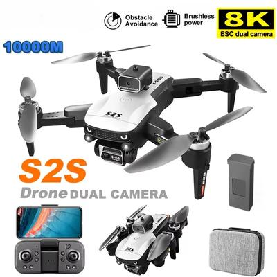 Neue S2S 8K HD ESC RC Drohne Luftfotografie Doppelkamera Omnidirektionale Hindernisvermeidung WIFI FPV Bürstenloser faltbarer Quadcopter Geschenk Kinderspielzeug