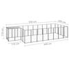VidaXL Chenil Noir 10,89 m² Acier Enclos pour Chiots Cage Chiens Extérieur 3082207