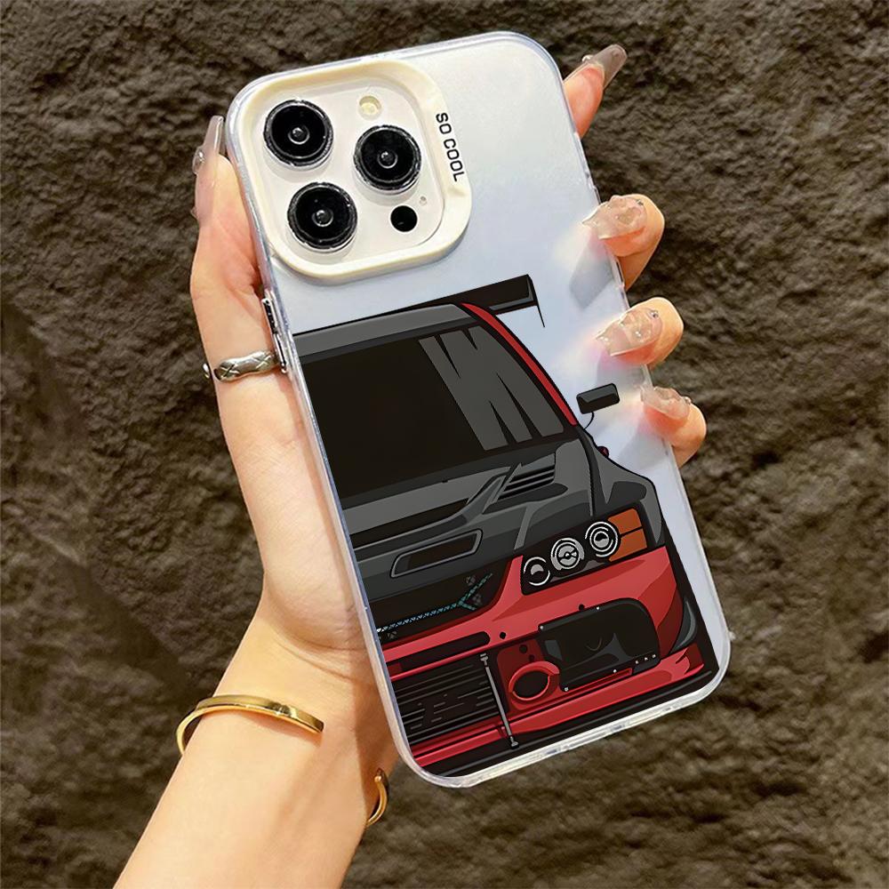 Fashionable Car Print Anti-Drop Phone Case For iPhone 13 14 11 12 15 16 Pro Max Plus X XR XS Mini Colored Silver IMD Hard Cover IPhone XS Max