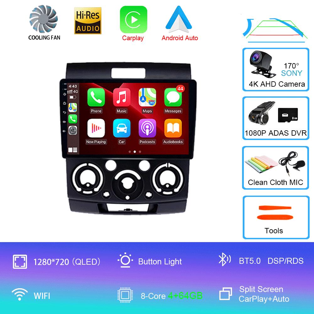 for Ford Everest Ranger Mazda BT50 BT-50 2006-2010 Car Radio Autoradio Multimedia Stereo Player Carplay Android 14 2din