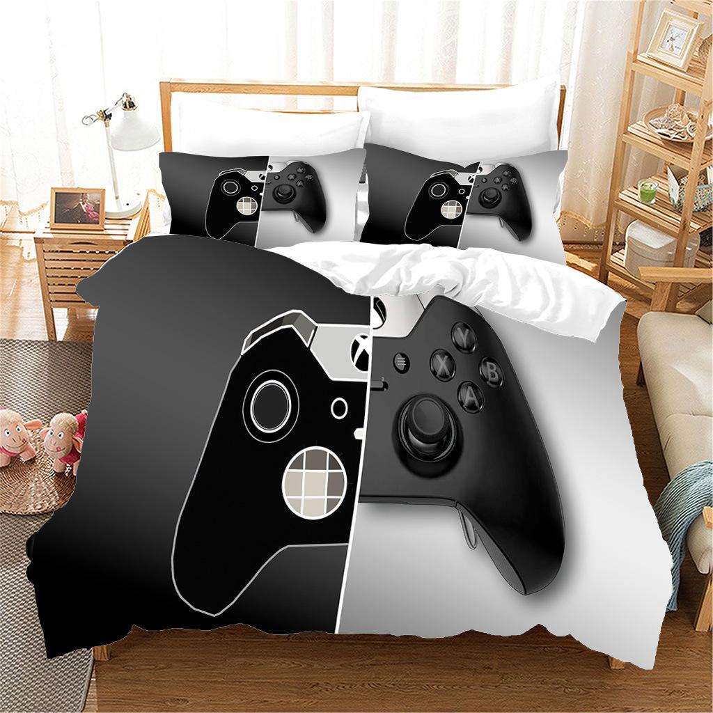Gamepad Printing Three-Piece Digital Printing Quilt Cover Pillowcase Sheet