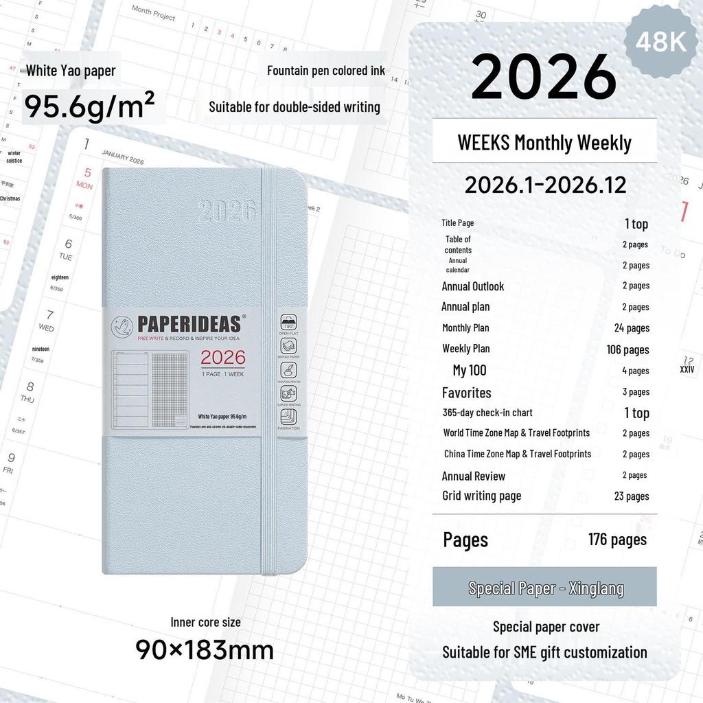 2026 Portable Weekly Planner: Leather-Covered Diary & Time Management Book