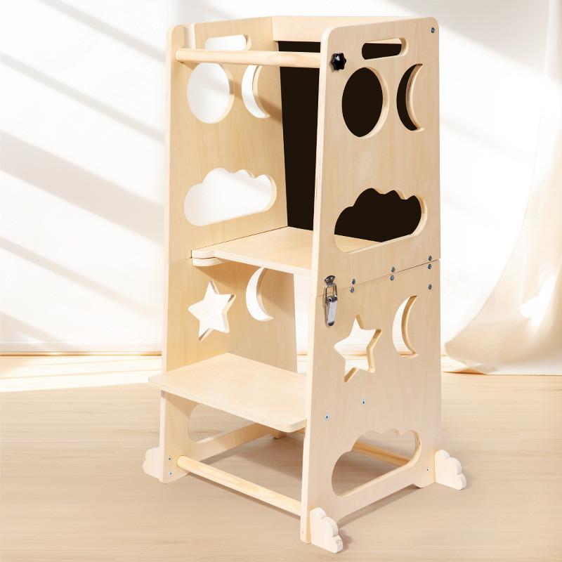 Multipurpose Children Wooden Climbing Stool Safety Design Early Fun Development