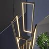 Modern LED Stair Long Chandelier Geometry Villa Duplex Pendant Lamps Luster Luxury Loft Living Room Hanging Light Fixture