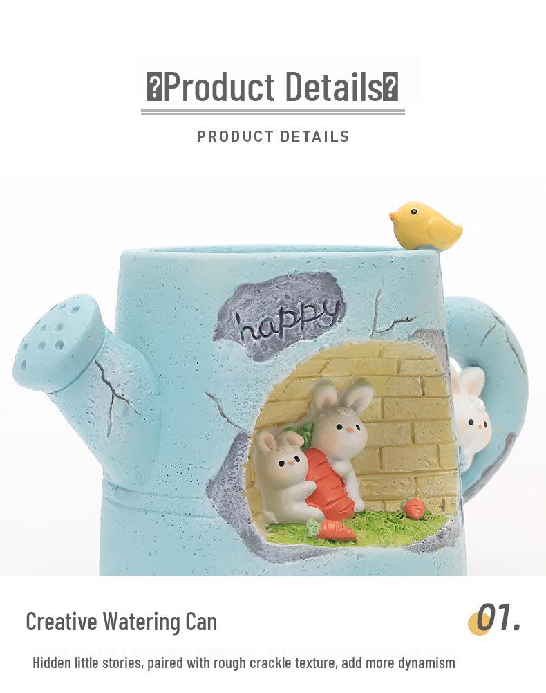 Creative Cartoon Succulent Pot: Fun Desktop Decor for Micro Landscapes