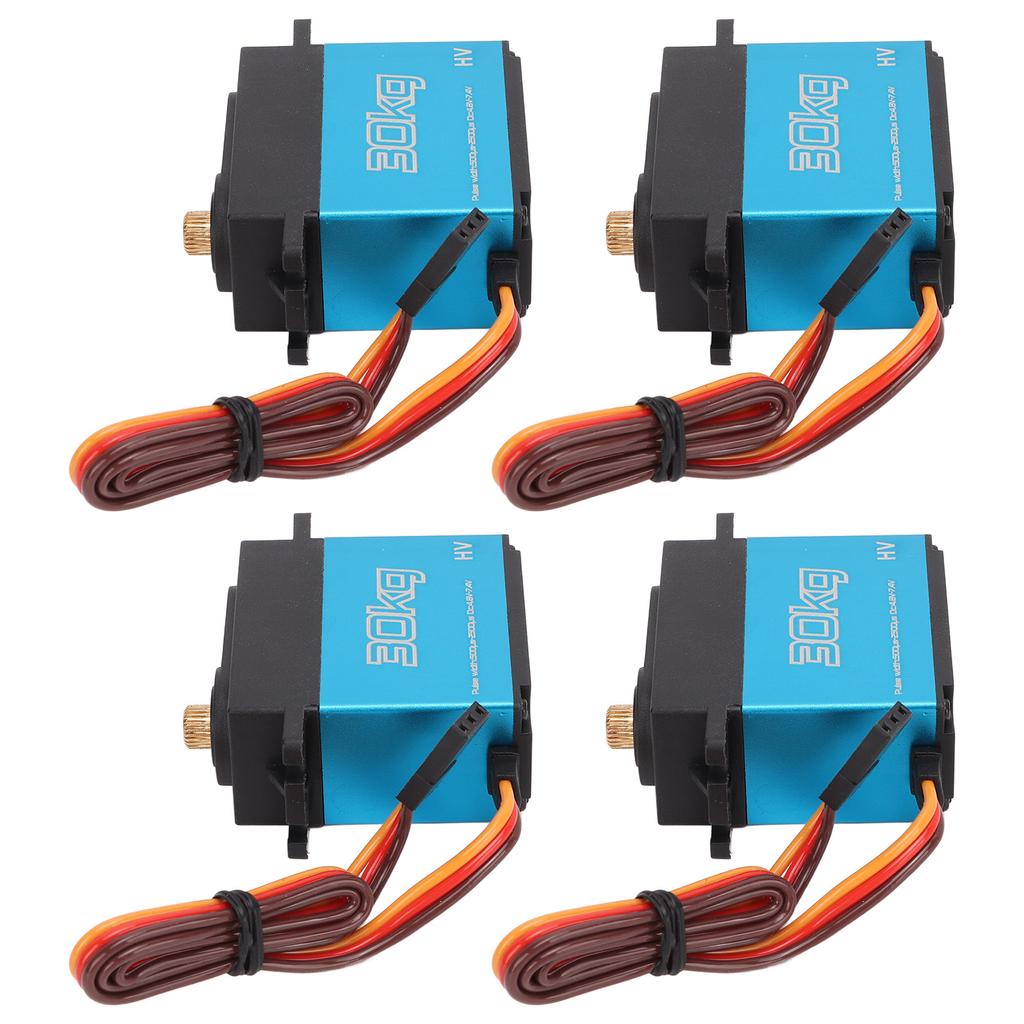 4Pcs 30kg RC Metal Gear Digital Servo with 25T Metal Servo Arm for 1 10 Remote Control Car Plane