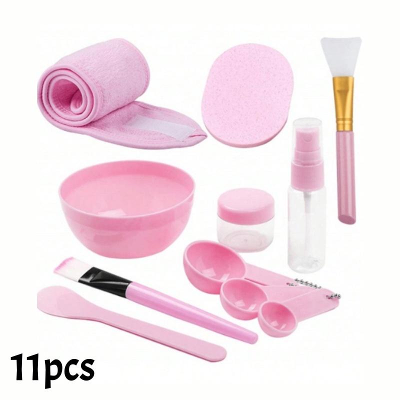 7-11pcs DIY Facial Mask Making Kit Bowl Spatula Brush Bottle Puff Towel Facemask Mixing Tool Kit for Home Beauty Salon Use