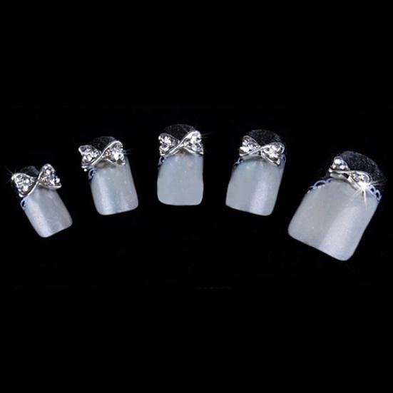 10 Pcs 3D Nail Art Bow Tie Rhinestones Glitters DIY Decorations Beauty Tool