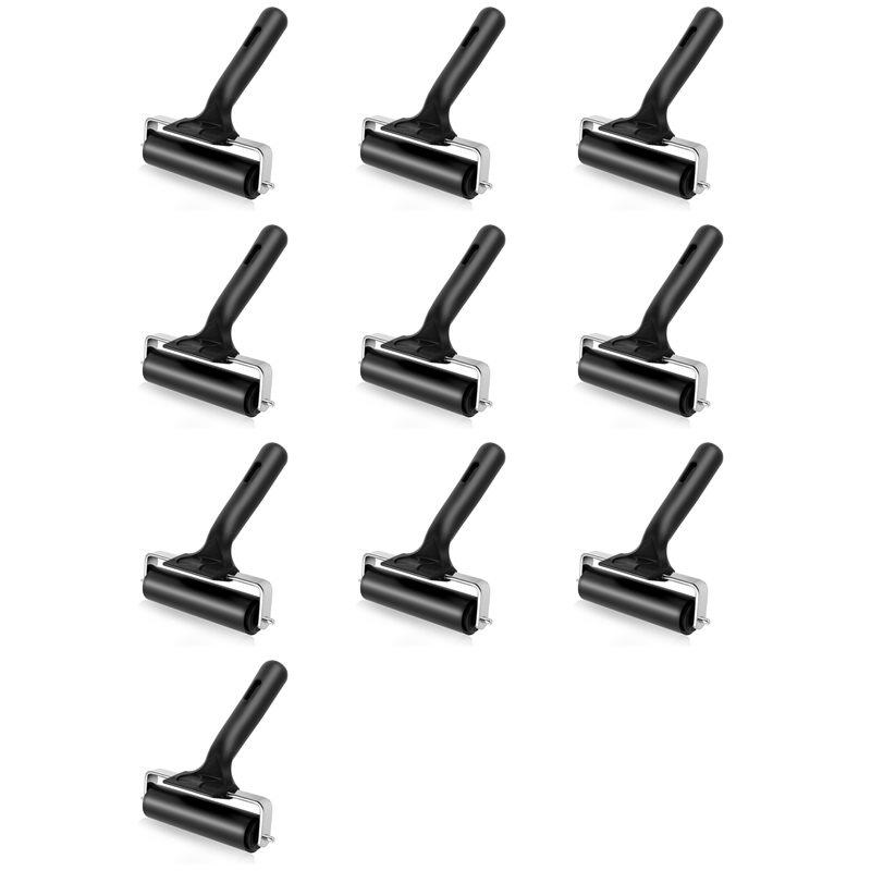 Premium-10X Thinp Rubber Roller,Brayer Rollers For Crafting 3.74Inch Rubber Roller Black For Crafting Printing Inking чёрный
