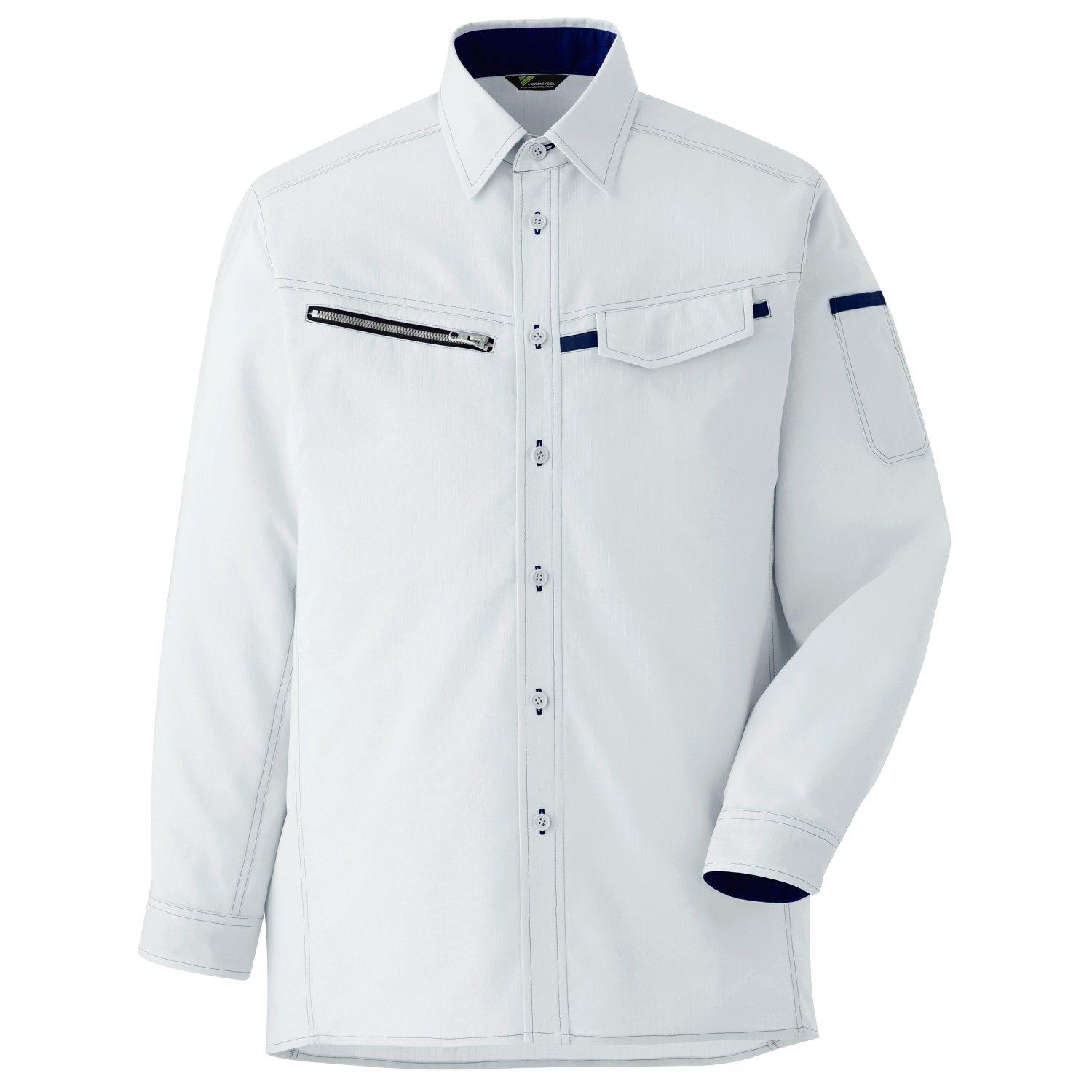 

Verdexel Work Long Sleeve Stretch Silver M [Midori Anzen] Clothes, Shirt, Unisex, Antistatic, VES2531, Top, Gray,