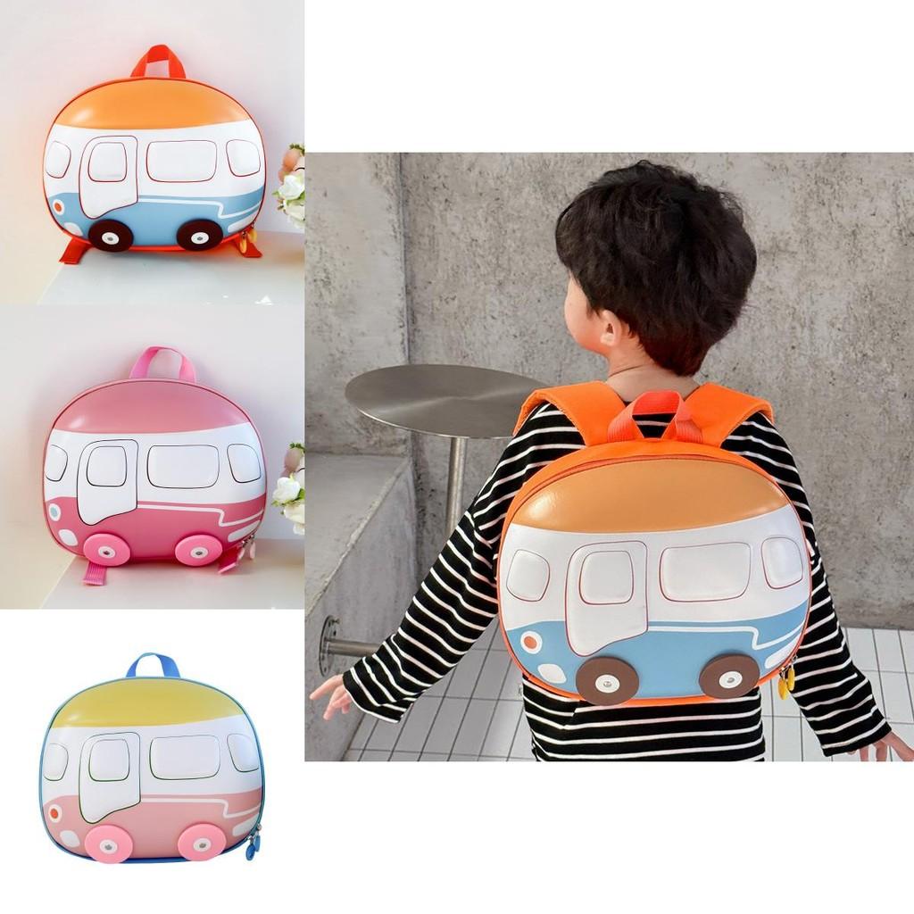 Adorable Cartoon Car Backpack For Children Durable Lightweight Nylon Design For School Use